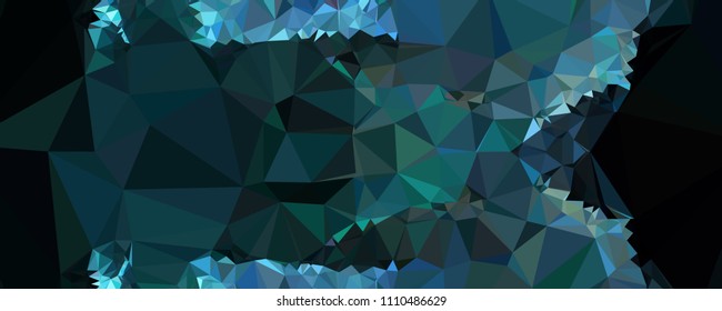 Low polygonal mosaic layout for horizontal banner, label, tag, flyer and abstract web background. Copy space. Vector clip art.