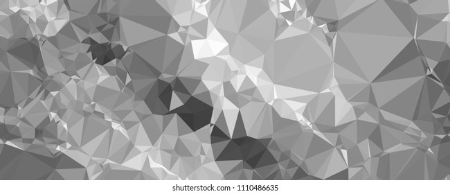 Low polygonal mosaic layout for horizontal banner, label, tag, flyer and abstract web background. Copy space. Vector clip art.