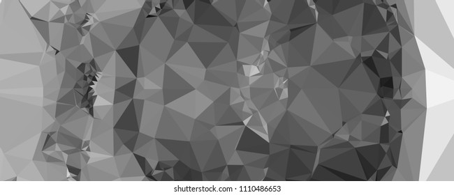 Low polygonal mosaic layout for horizontal banner, label, tag, flyer and abstract web background. Copy space. Vector clip art.
