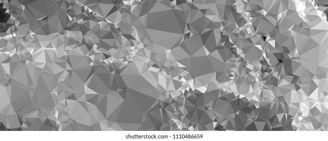 Low polygonal mosaic layout for horizontal banner, label, tag, flyer and abstract web background. Copy space. Vector clip art.