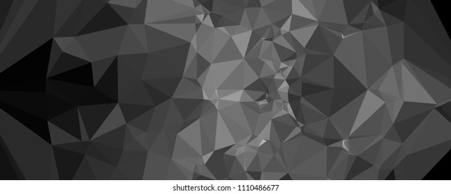 Low polygonal mosaic layout for horizontal banner, label, tag, flyer and abstract web background. Copy space. Vector clip art.