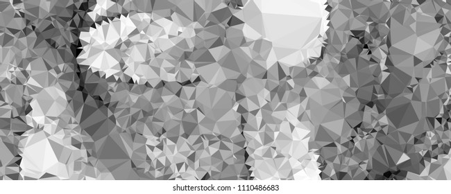 Low polygonal mosaic layout for horizontal banner, label, tag, flyer and abstract web background. Copy space. Vector clip art.