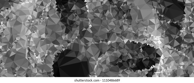 Low polygonal mosaic layout for horizontal banner, label, tag, flyer and abstract web background. Copy space. Vector clip art.