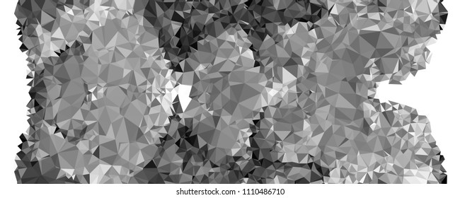 Low polygonal mosaic layout for horizontal banner, label, tag, flyer and abstract web background. Copy space. Vector clip art.