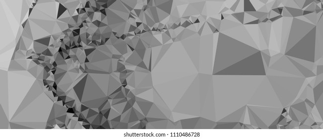Low polygonal mosaic layout for horizontal banner, label, tag, flyer and abstract web background. Copy space. Vector clip art.