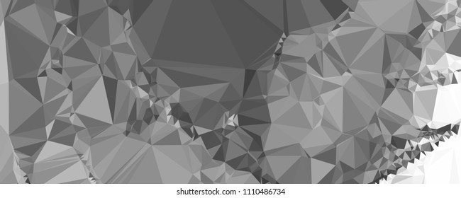 Low polygonal mosaic layout for horizontal banner, label, tag, flyer and abstract web background. Copy space. Vector clip art.