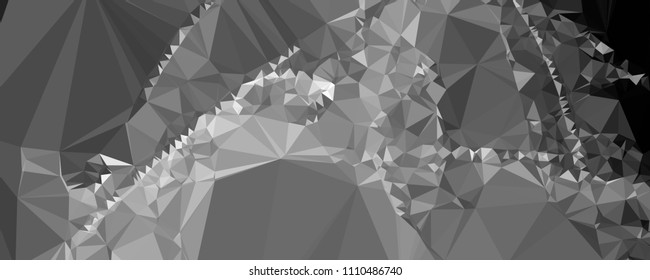 Low polygonal mosaic layout for horizontal banner, label, tag, flyer and abstract web background. Copy space. Vector clip art.