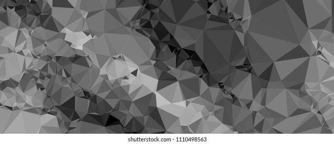 Low polygonal mosaic layout for horizontal banner, label, tag, flyer and abstract web background. Copy space. Vector clip art.