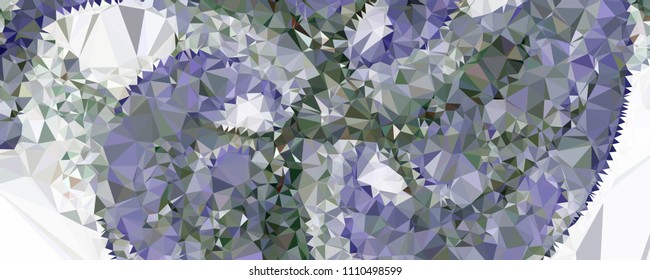 Low polygonal mosaic layout for horizontal banner, label, tag, flyer and abstract web background. Copy space. Vector clip art.