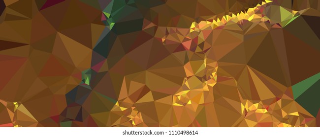 Low polygonal mosaic layout for horizontal banner, label, tag, flyer and abstract web background. Copy space. Vector clip art.
