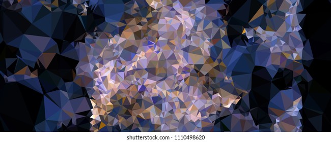Low polygonal mosaic layout for horizontal banner, label, tag, flyer and abstract web background. Copy space. Vector clip art.
