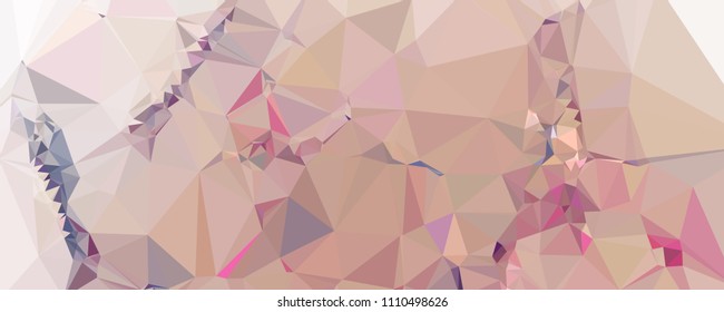 Low polygonal mosaic layout for horizontal banner, label, tag, flyer and abstract web background. Copy space. Vector clip art.