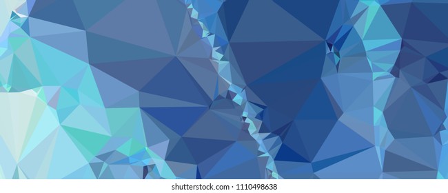 Low polygonal mosaic layout for horizontal banner, label, tag, flyer and abstract web background. Copy space. Vector clip art.
