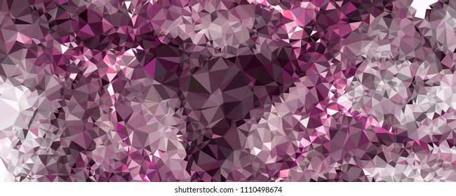Low polygonal mosaic layout for horizontal banner, label, tag, flyer and abstract web background. Copy space. Vector clip art.