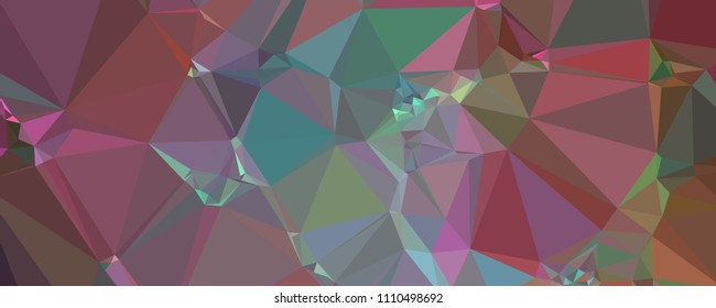 Low polygonal mosaic layout for horizontal banner, label, tag, flyer and abstract web background. Copy space. Vector clip art.