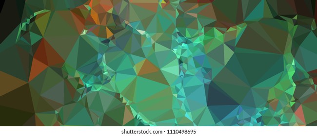 Low polygonal mosaic layout for horizontal banner, label, tag, flyer and abstract web background. Copy space. Vector clip art.