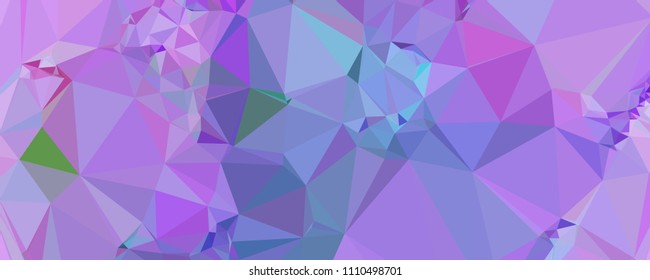 Low polygonal mosaic layout for horizontal banner, label, tag, flyer and abstract web background. Copy space. Vector clip art.