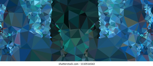 Low polygonal mosaic layout for horizontal banner, label, tag, flyer and abstract web background. Copy space. Vector clip art.