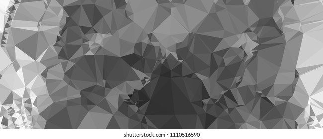 Low polygonal mosaic layout for horizontal banner, label, tag, flyer and abstract web background. Copy space. Vector clip art.