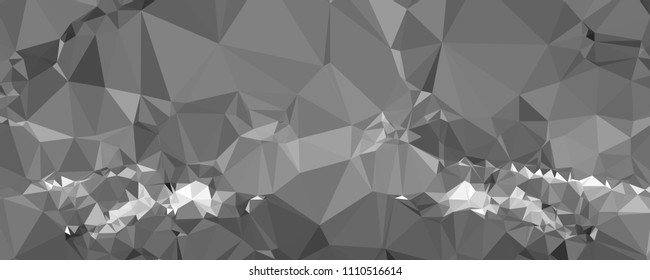 Low polygonal mosaic layout for horizontal banner, label, tag, flyer and abstract web background. Copy space. Vector clip art.