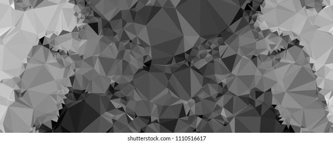 Low polygonal mosaic layout for horizontal banner, label, tag, flyer and abstract web background. Copy space. Vector clip art.