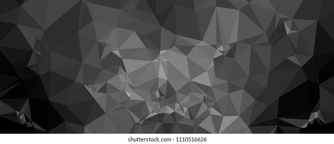 Low polygonal mosaic layout for horizontal banner, label, tag, flyer and abstract web background. Copy space. Vector clip art.