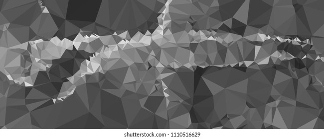 Low polygonal mosaic layout for horizontal banner, label, tag, flyer and abstract web background. Copy space. Vector clip art.