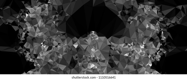 Low polygonal mosaic layout for horizontal banner, label, tag, flyer and abstract web background. Copy space. Vector clip art.