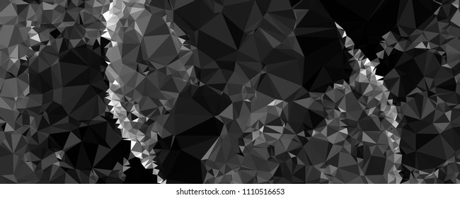 Low polygonal mosaic layout for horizontal banner, label, tag, flyer and abstract web background. Copy space. Vector clip art.