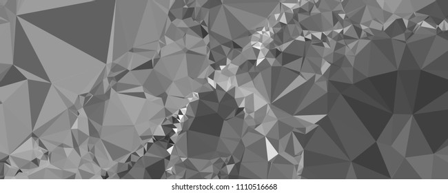 Low polygonal mosaic layout for horizontal banner, label, tag, flyer and abstract web background. Copy space. Vector clip art.