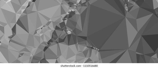 Low polygonal mosaic layout for horizontal banner, label, tag, flyer and abstract web background. Copy space. Vector clip art.