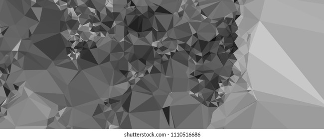 Low polygonal mosaic layout for horizontal banner, label, tag, flyer and abstract web background. Copy space. Vector clip art.
