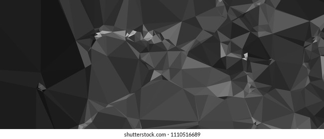 Low polygonal mosaic layout for horizontal banner, label, tag, flyer and abstract web background. Copy space. Vector clip art.