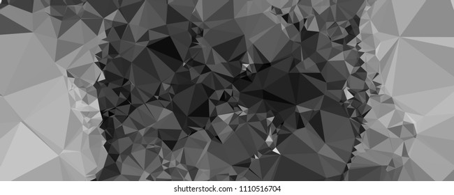 Low polygonal mosaic layout for horizontal banner, label, tag, flyer and abstract web background. Copy space. Vector clip art.