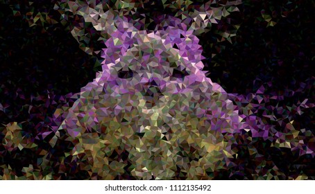 Low polygonal mosaic layout for horizontal banner, label, tag, flyer and abstract web background. Copy space. Vector clip art.