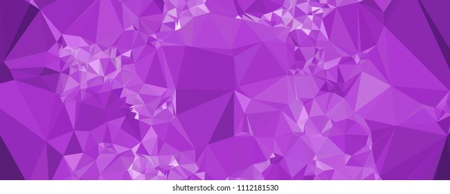 Low polygonal mosaic layout for horizontal banner, label, tag, flyer and abstract web background. Copy space. Vector clip art.