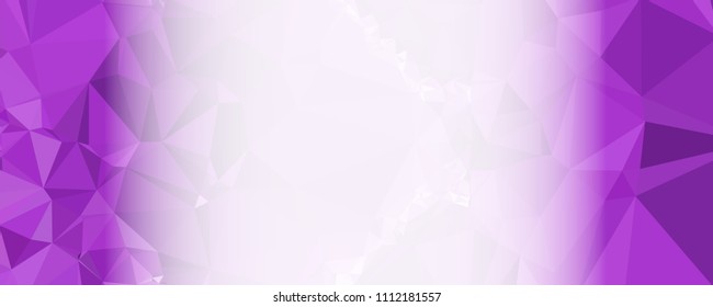 Low polygonal mosaic layout for horizontal banner, label, tag, flyer and abstract web background. Copy space. Vector clip art.