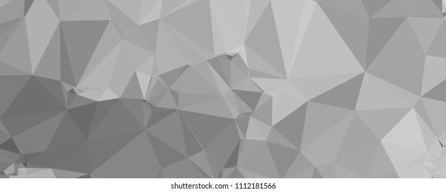 Low polygonal mosaic layout for horizontal banner, label, tag, flyer and abstract web background. Copy space. Vector clip art.