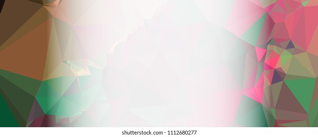 Low polygonal mosaic layout for horizontal banner, label, tag, flyer and abstract web background. Copy space. Vector clip art.