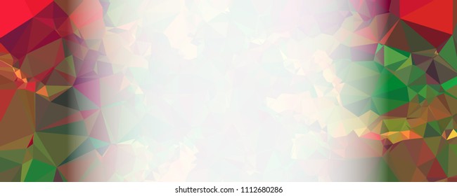 Low polygonal mosaic layout for horizontal banner, label, tag, flyer and abstract web background. Copy space. Vector clip art.