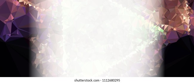 Low polygonal mosaic layout for horizontal banner, label, tag, flyer and abstract web background. Copy space. Vector clip art.