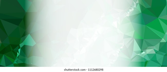 Low polygonal mosaic layout for horizontal banner, label, tag, flyer and abstract web background. Copy space. Vector clip art.