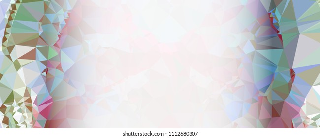 Low polygonal mosaic layout for horizontal banner, label, tag, flyer and abstract web background. Copy space. Vector clip art.