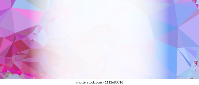 Low polygonal mosaic layout for horizontal banner, label, tag, flyer and abstract web background. Copy space. Vector clip art.