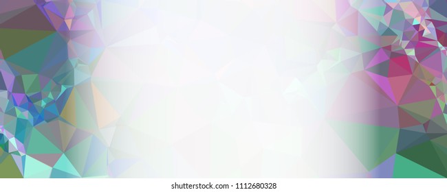 Low polygonal mosaic layout for horizontal banner, label, tag, flyer and abstract web background. Copy space. Vector clip art.