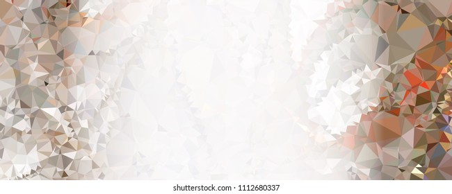 Low polygonal mosaic layout for horizontal banner, label, tag, flyer and abstract web background. Copy space. Vector clip art.