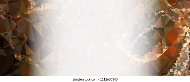 Low polygonal mosaic layout for horizontal banner, label, tag, flyer and abstract web background. Copy space. Vector clip art.