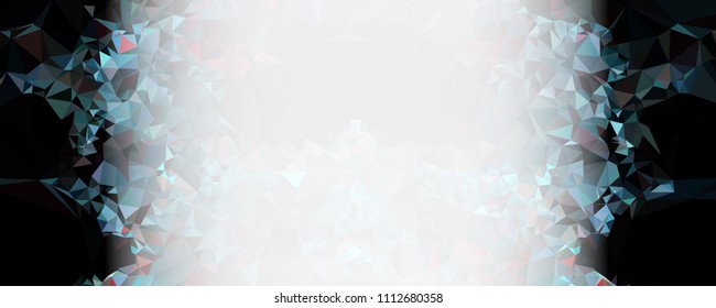 Low polygonal mosaic layout for horizontal banner, label, tag, flyer and abstract web background. Copy space. Vector clip art.