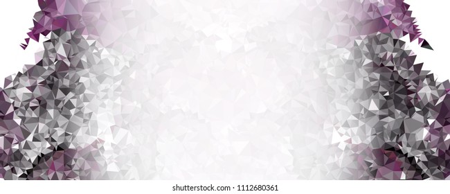 Low polygonal mosaic layout for horizontal banner, label, tag, flyer and abstract web background. Copy space. Vector clip art.