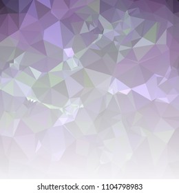 Low polygonal mosaic square layout with transparent corner for banner, label, tag, flyer and abstract web background. Copy space. Vector clip art.